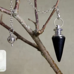 joli pendule cône en obsidienne noire