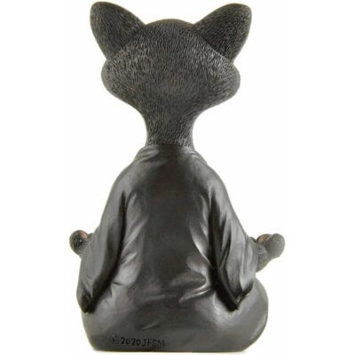 Chat noir en méditation dos