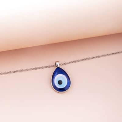 Pendentif oeil bleu Nazar verre