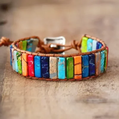 bracelet multicolore en pierre naturelle