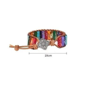 bracelet chakras en pierre jaspe multicolore